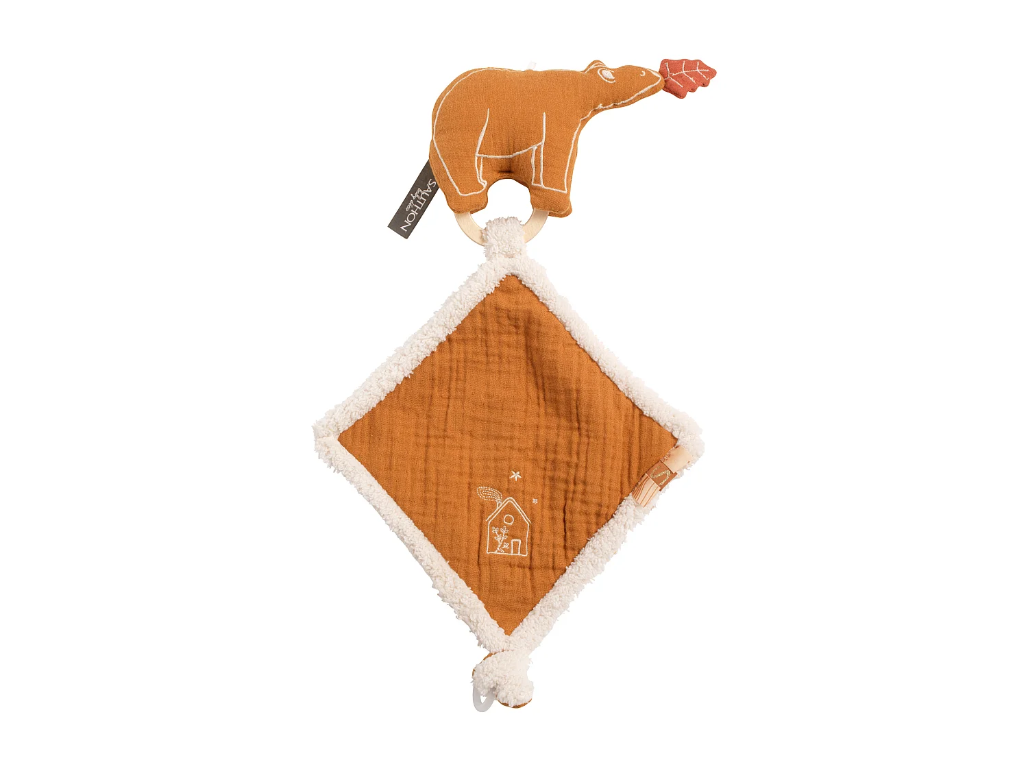 Pañuelo osito de gasa de algodón y bouclette