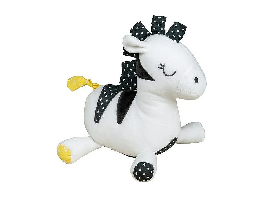 Doudou en velours blanc PLUCHE ET POMPON - Sauthon