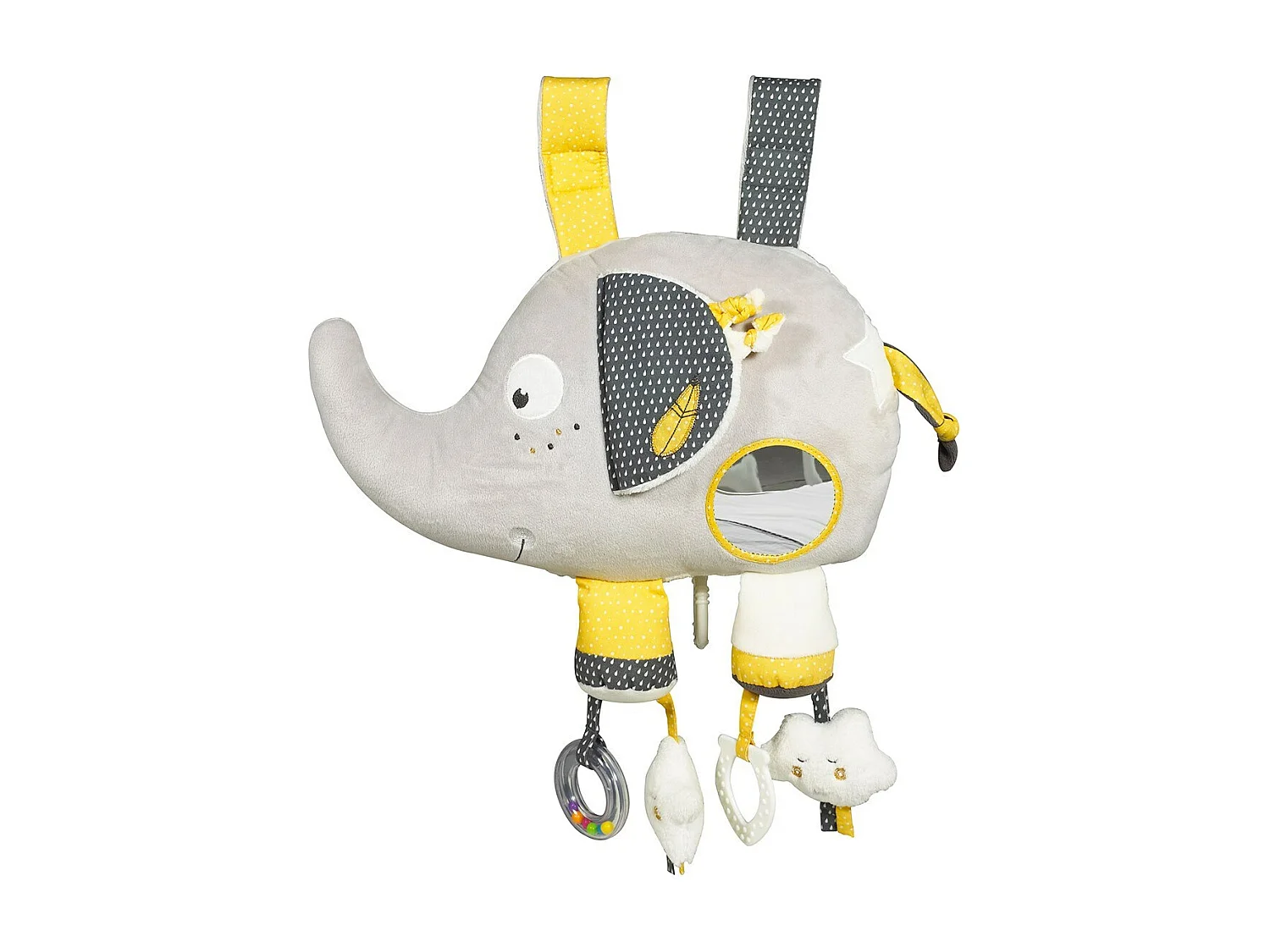 Jouet d'activités Musical et à LED en velours gris BABYFAN - Sauthon