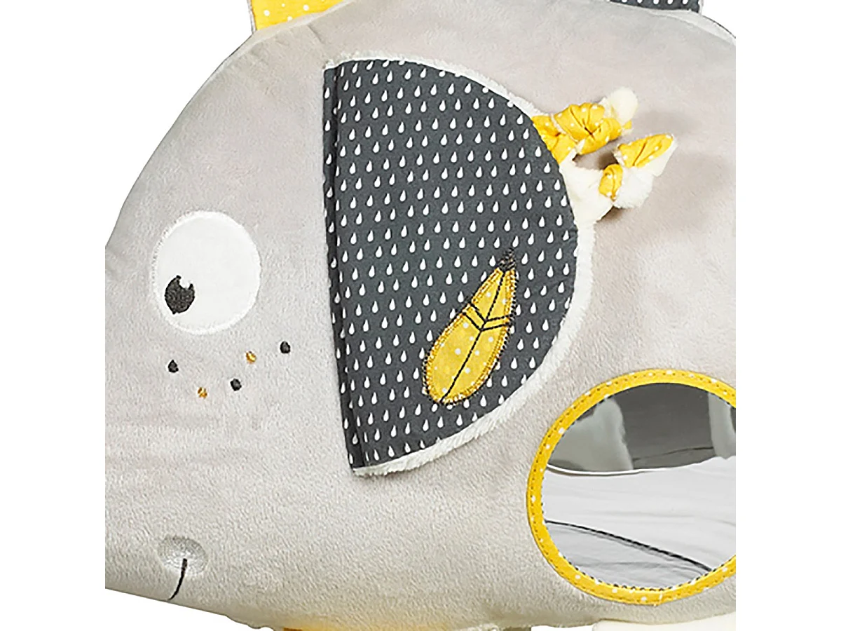 Jouet d'activités Musical et à LED en velours gris BABYFAN - Sauthon