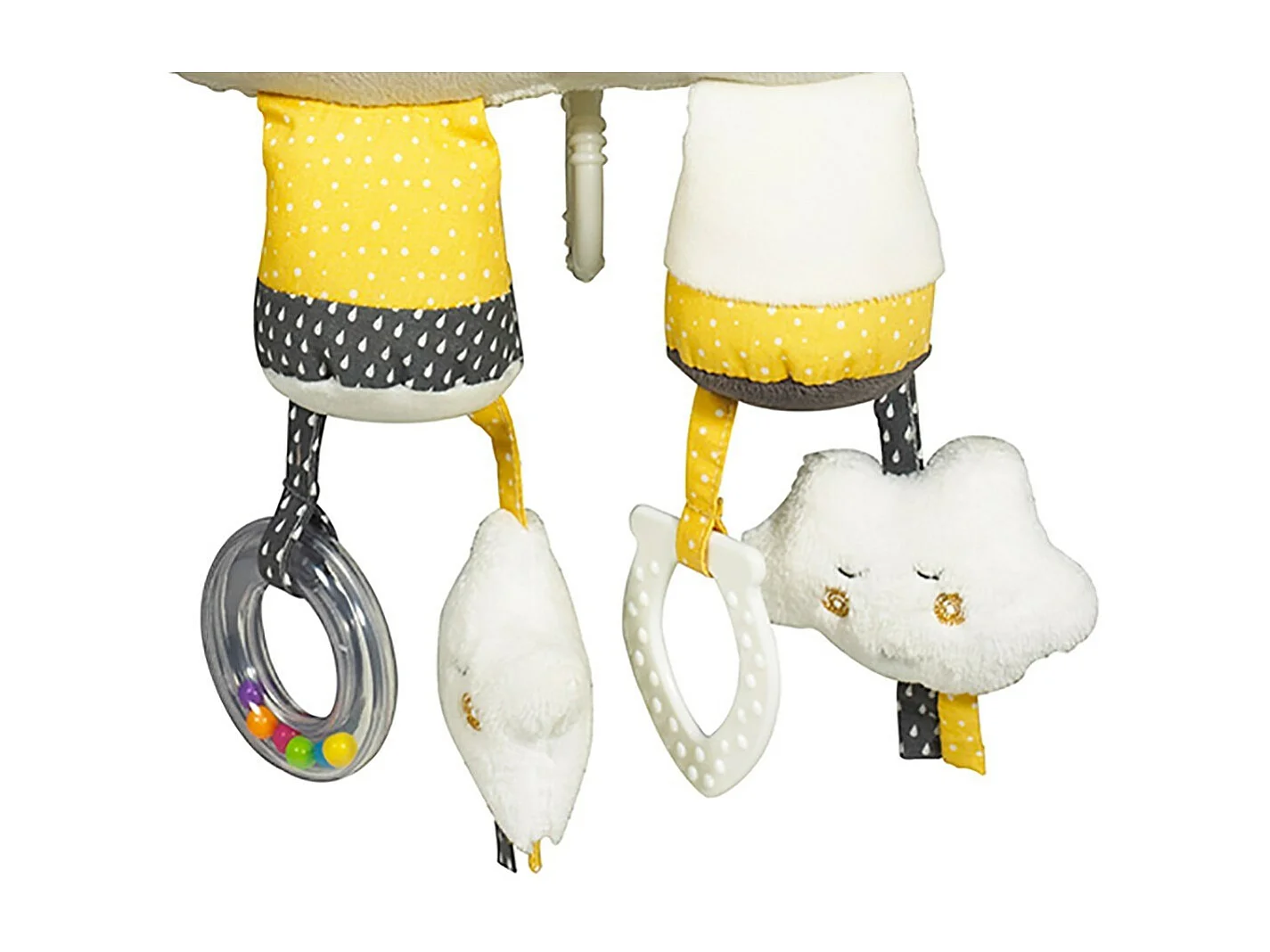 Juguete de actividades musical y LED en terciopelo gris