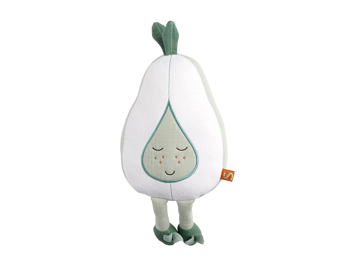 Doudou poire en coton blanc BOTANICA - Sauthon