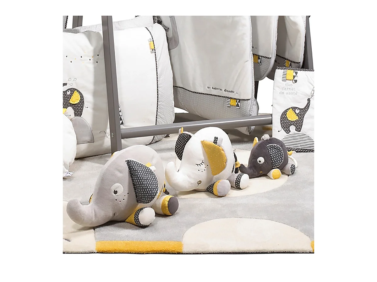 Doudou Eléphant en velours BABYFAN - Sauthon