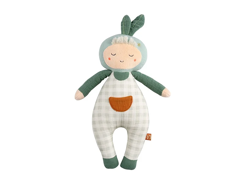 Peluche giardiniere in cotone verde lime