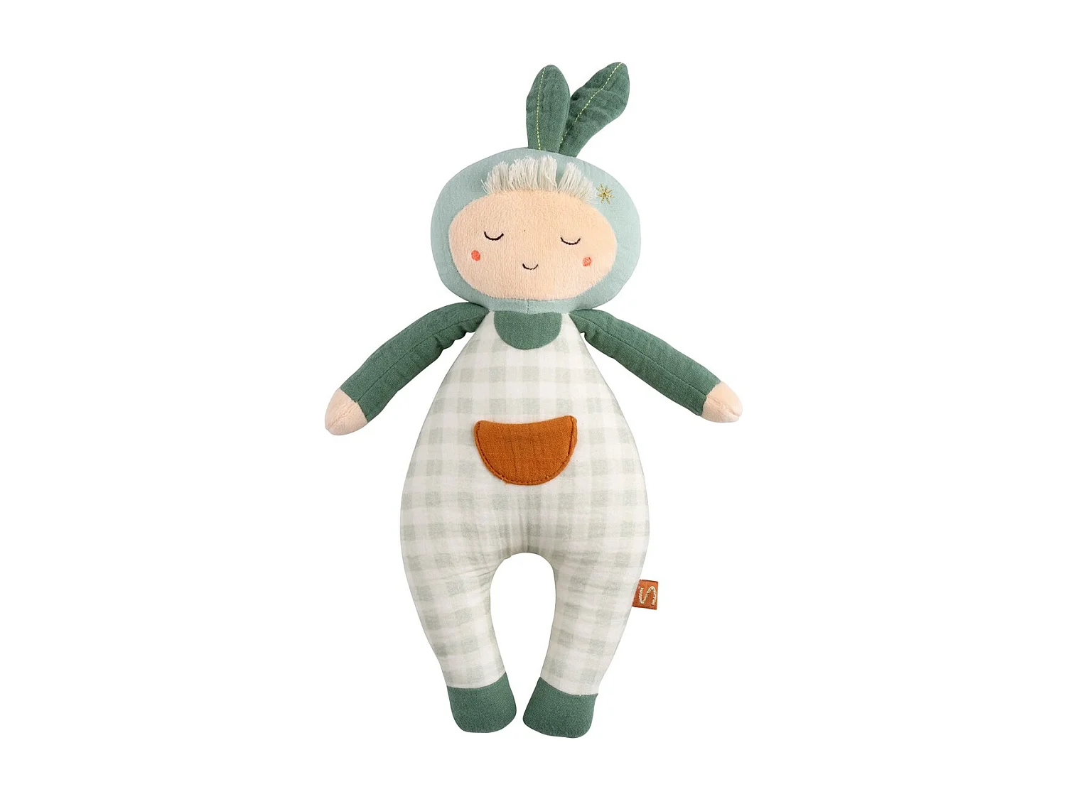 Peluche jardinero de algodón verde lima