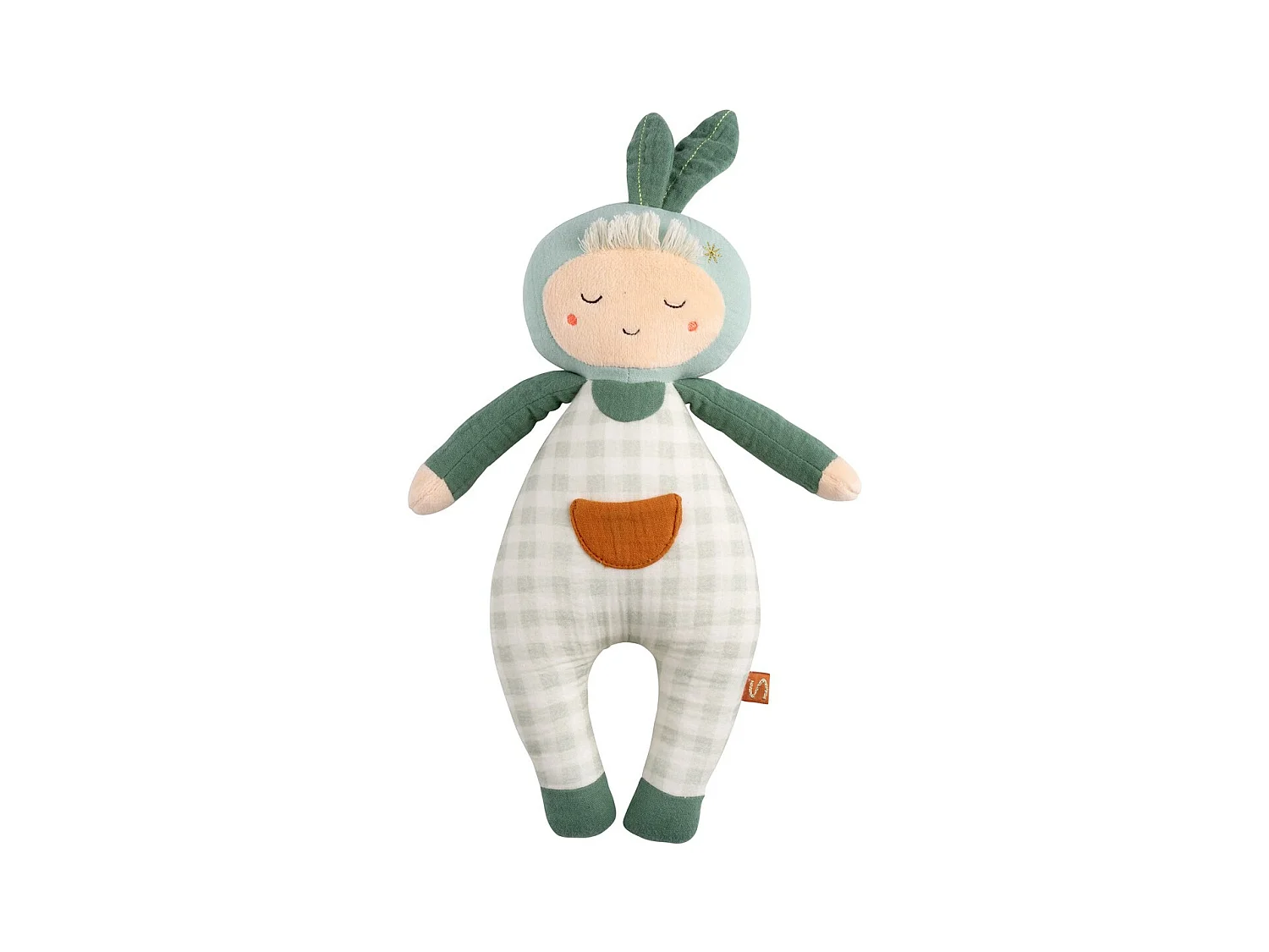 Peluche giardiniere in cotone verde lime