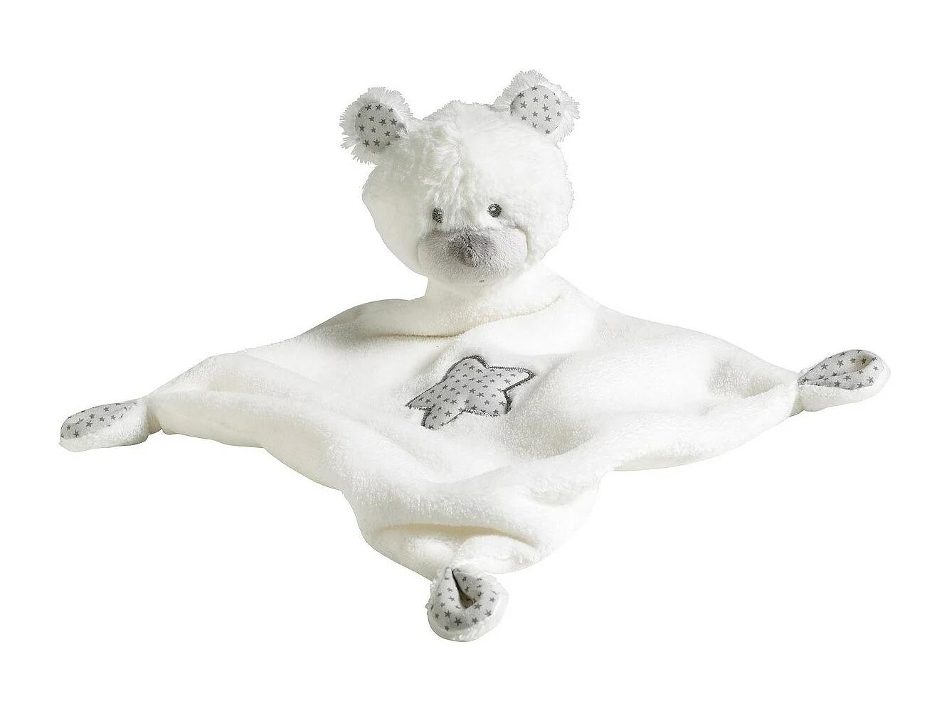 Fazzoletto con orsetto in velluto bianco