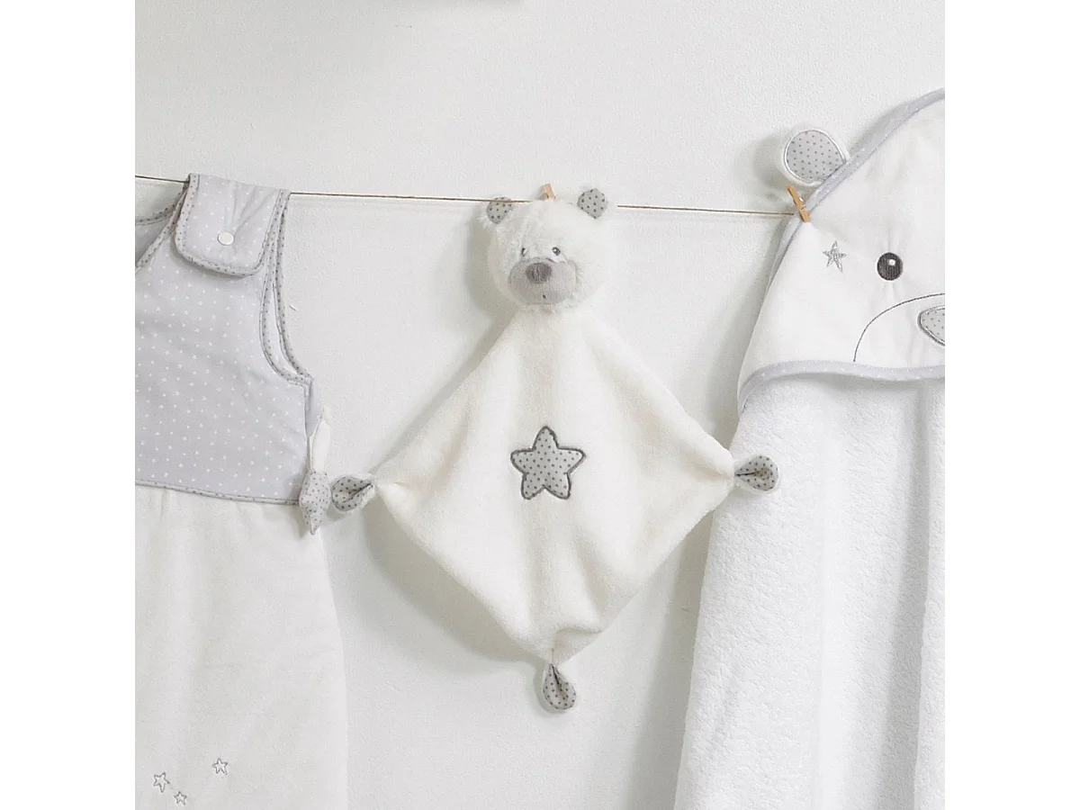 Fazzoletto con orsetto in velluto bianco