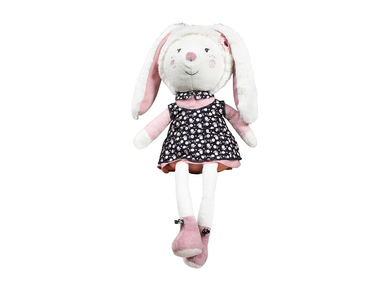 Doudou lapin grand modèle en velours blanc MISS FLEUR DE LUNE - Sauthon