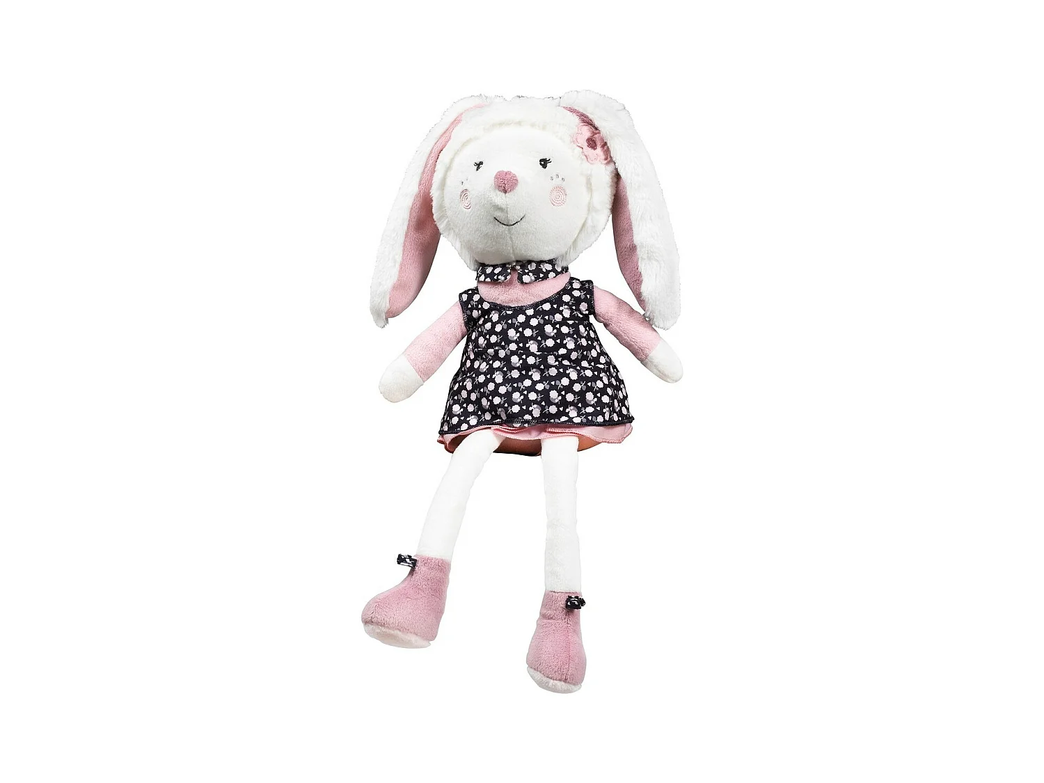 Doudou lapin grand modèle en velours blanc MISS FLEUR DE LUNE - Sauthon