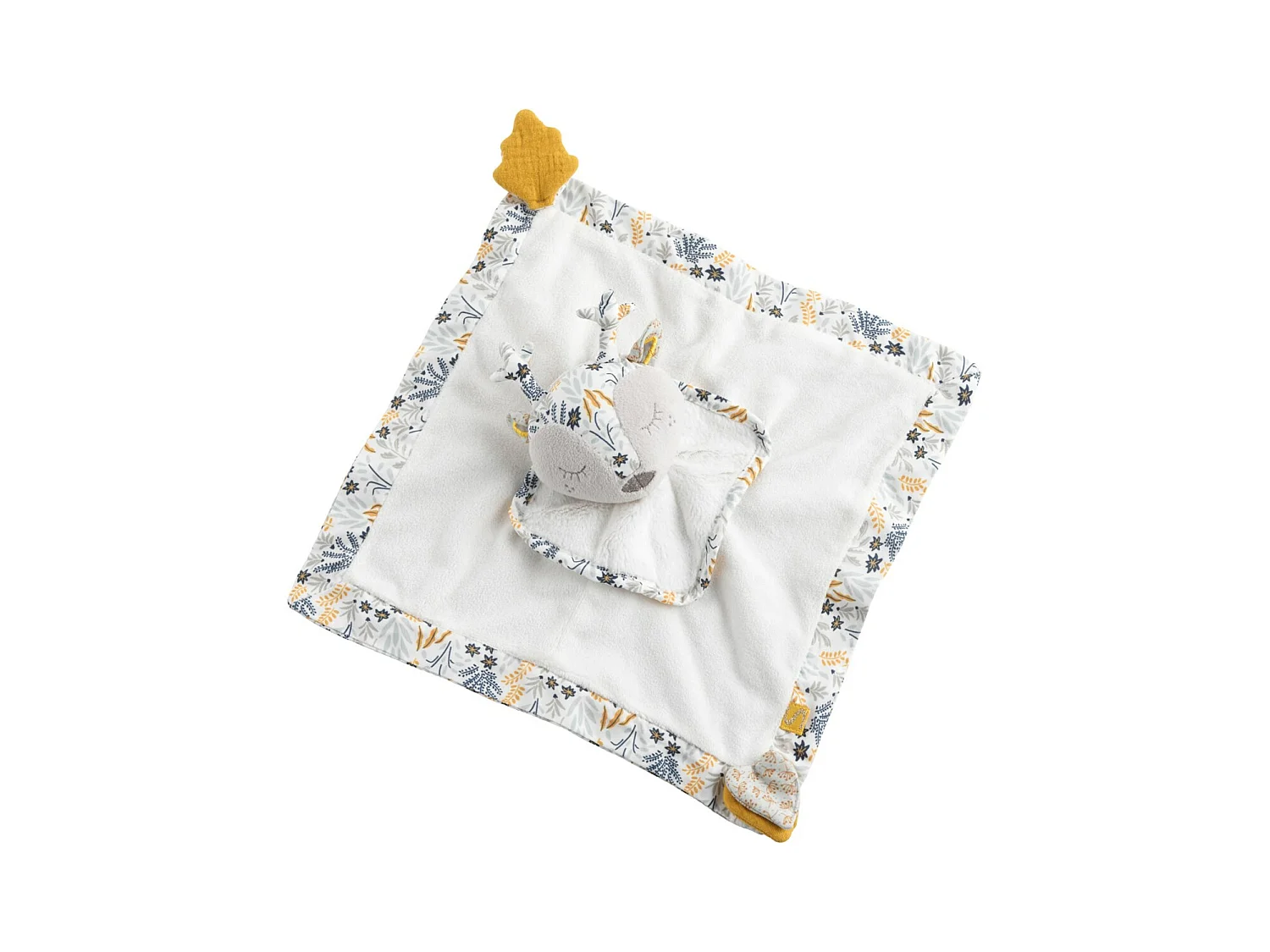 Doudou mouchoir en velours blanc PROMENONS NOUS - Sauthon