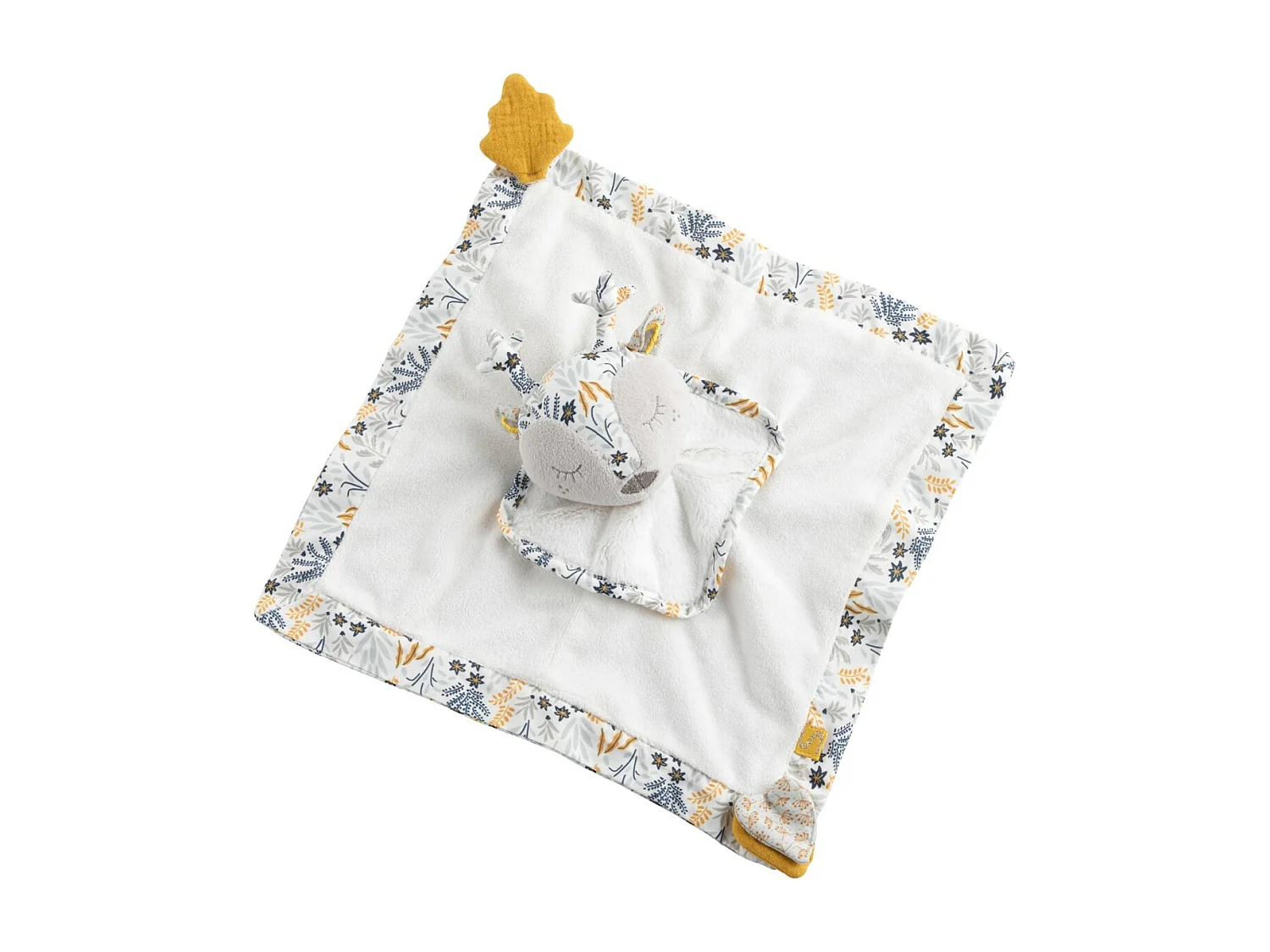 Doudou mouchoir en velours blanc PROMENONS NOUS - Sauthon