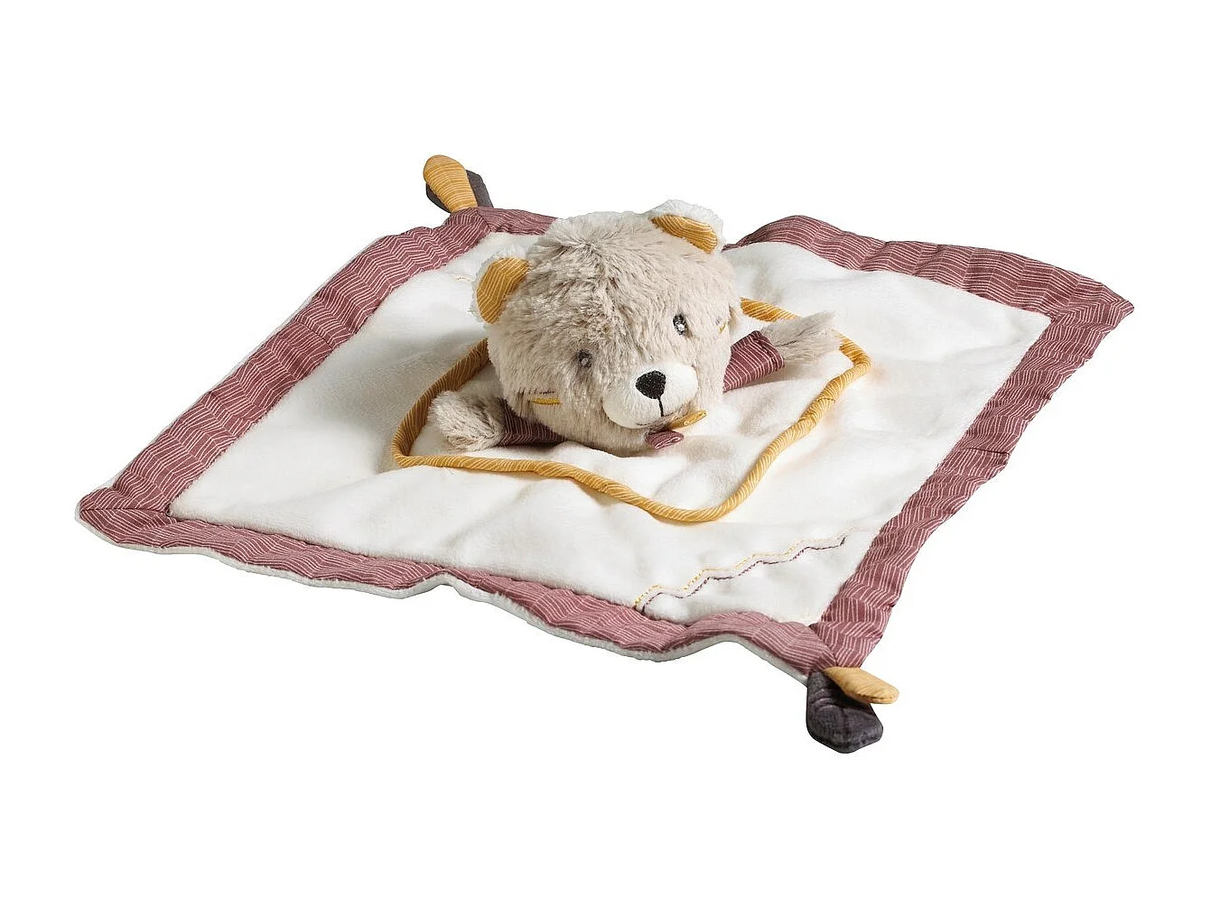 Pañuelo osito de terciopelo beige