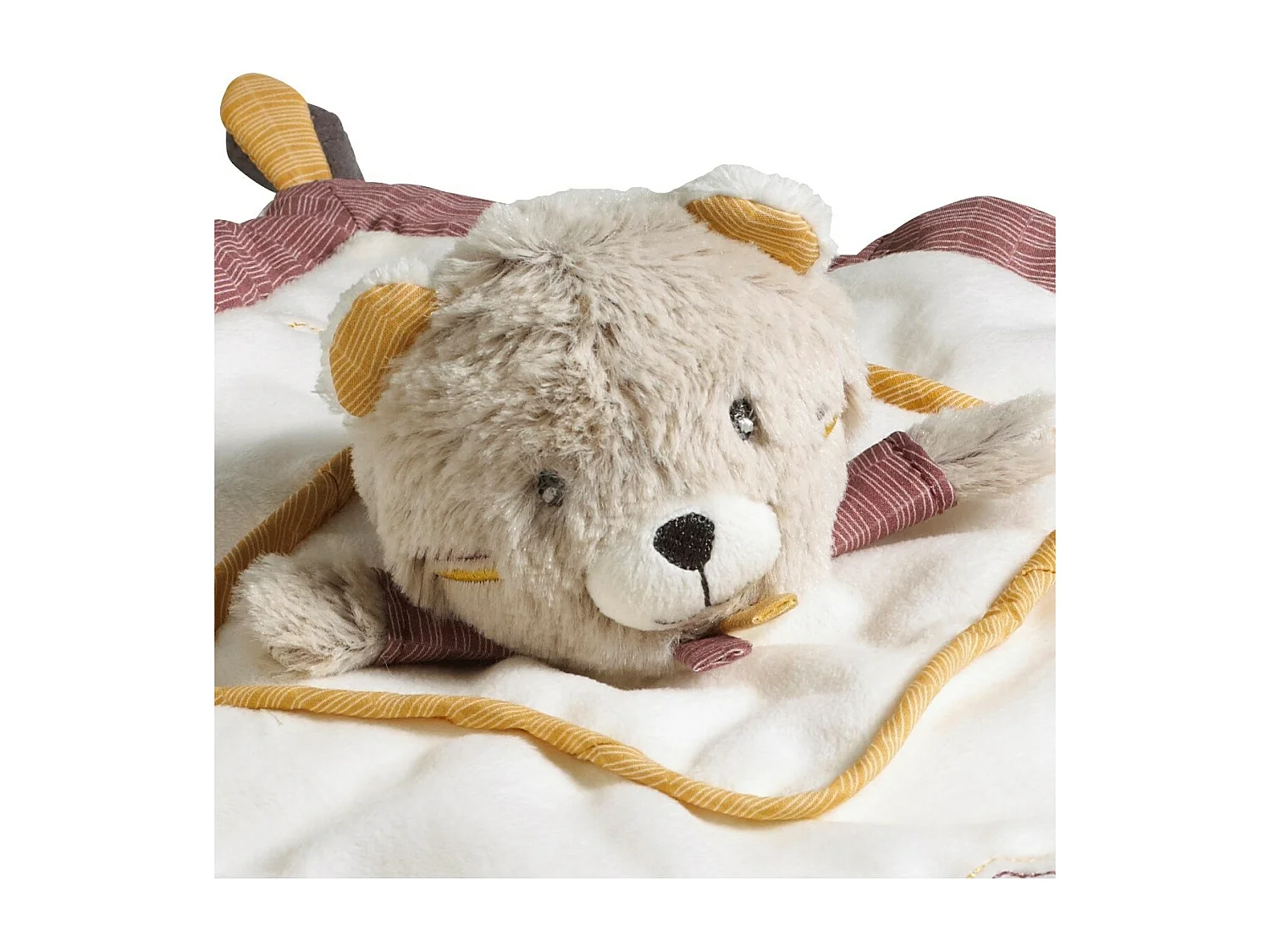 Pañuelo osito de terciopelo beige