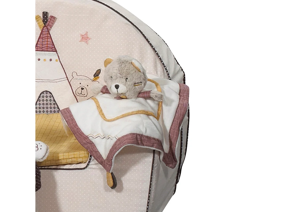 Pañuelo osito de terciopelo beige