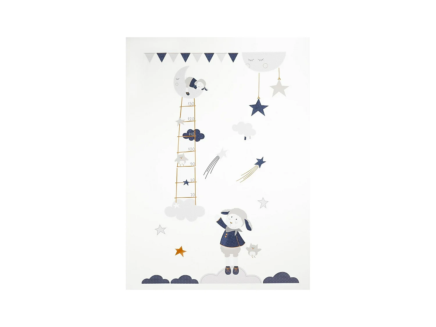 Stickers muraux Mouton 70x50cm en Papier blanc MERLIN - Sauthon