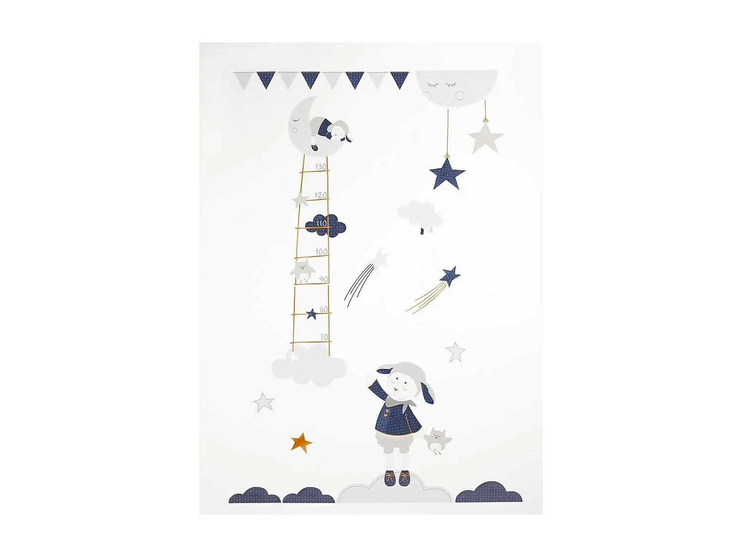 Stickers muraux Mouton 70x50cm en Papier blanc MERLIN - Sauthon