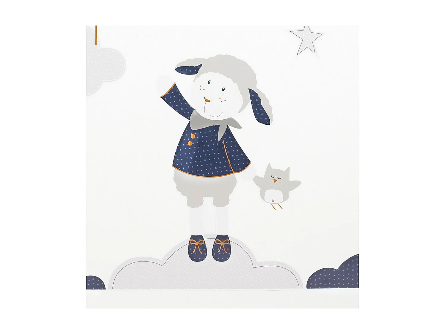 Stickers muraux Mouton 70x50cm en Papier blanc MERLIN - Sauthon