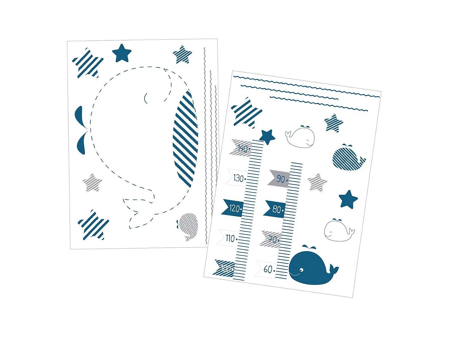 Stickers muraux 70x50cm en Adhésif blanc BLUE BALEINE - Sauthon