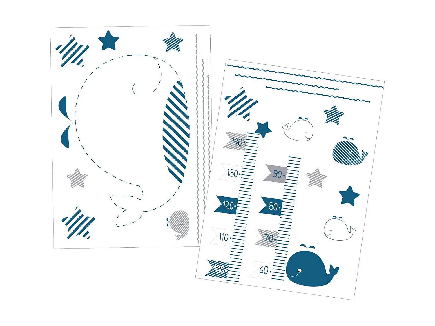 Stickers muraux 70x50cm en Adhésif blanc BLUE BALEINE - Sauthon