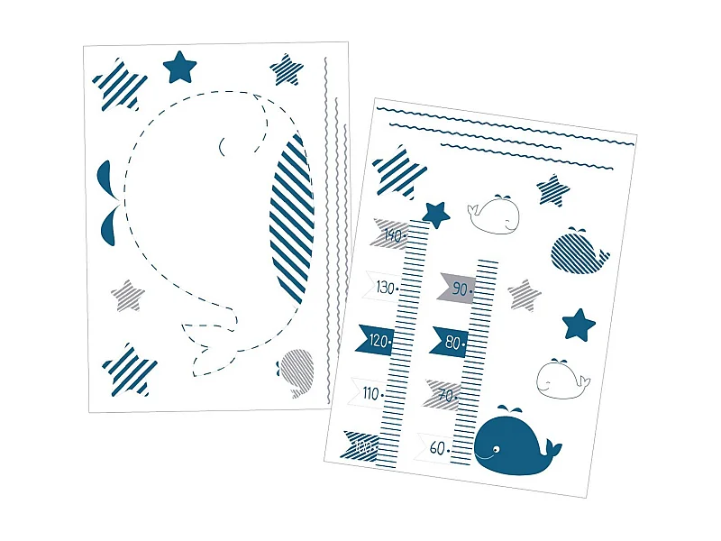 Stickers muraux 70x50cm en Adhésif blanc BLUE BALEINE - Sauthon