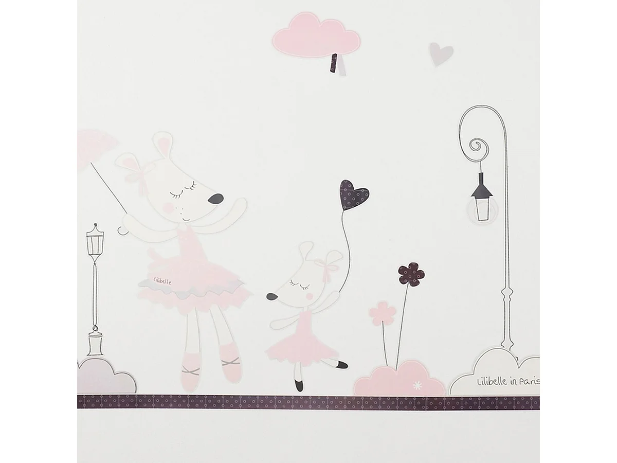 Pequeño ratón 70x50cm pegatinas de pared en papel rosa