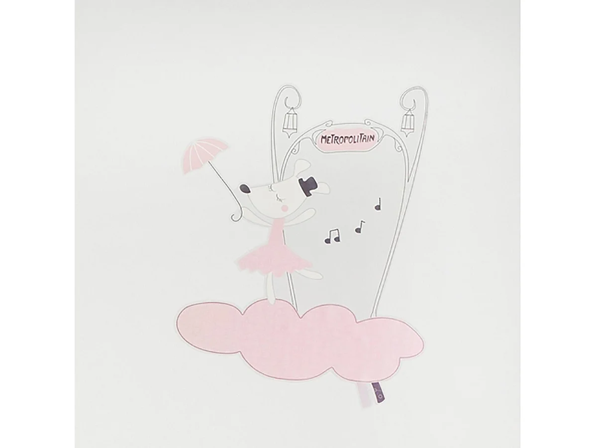 Pequeño ratón 70x50cm pegatinas de pared en papel rosa