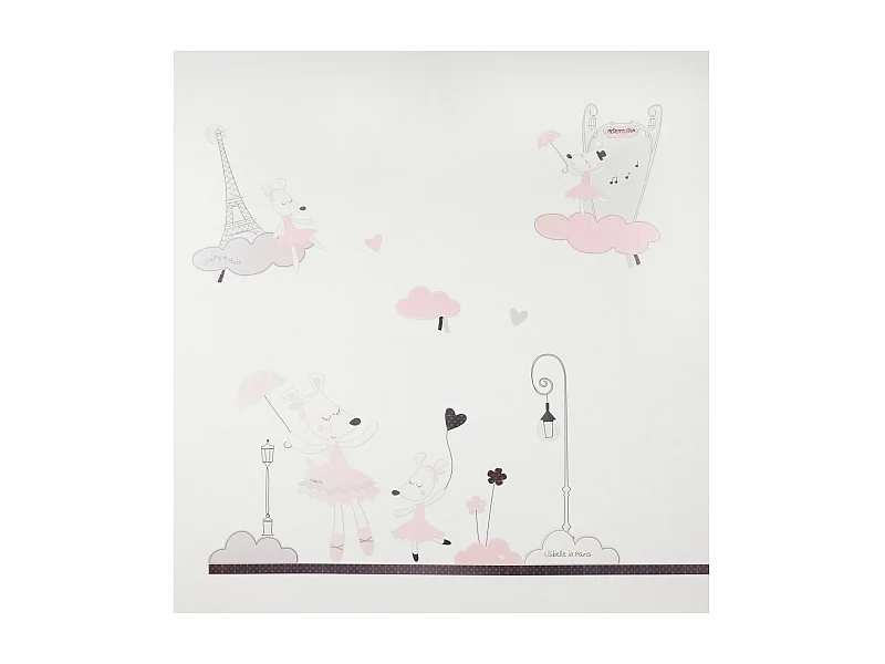 Stickers muraux Petite souris 70x50cm en Papier Rose LILIBELLE - Sauthon