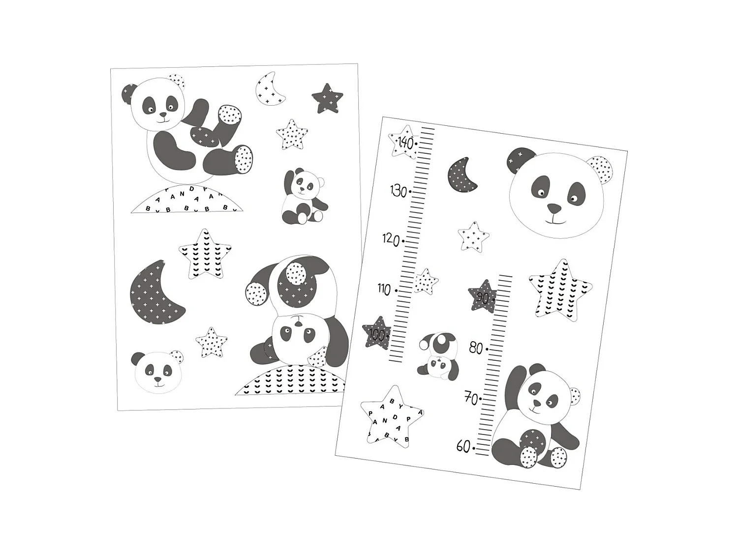Stickers muraux 70x50cm en Adhésif gris CHAO CHAO - Sauthon