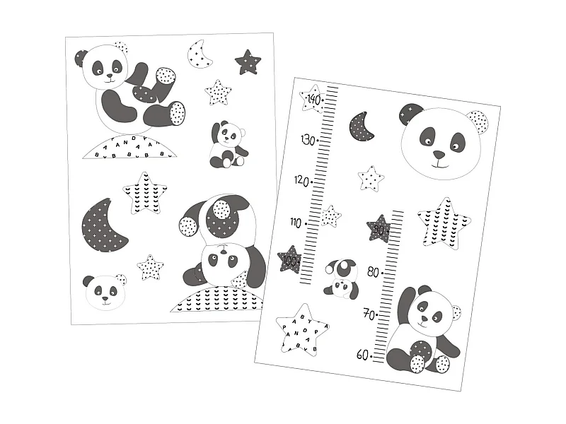 Stickers muraux 70x50cm en Adhésif gris CHAO CHAO - Sauthon