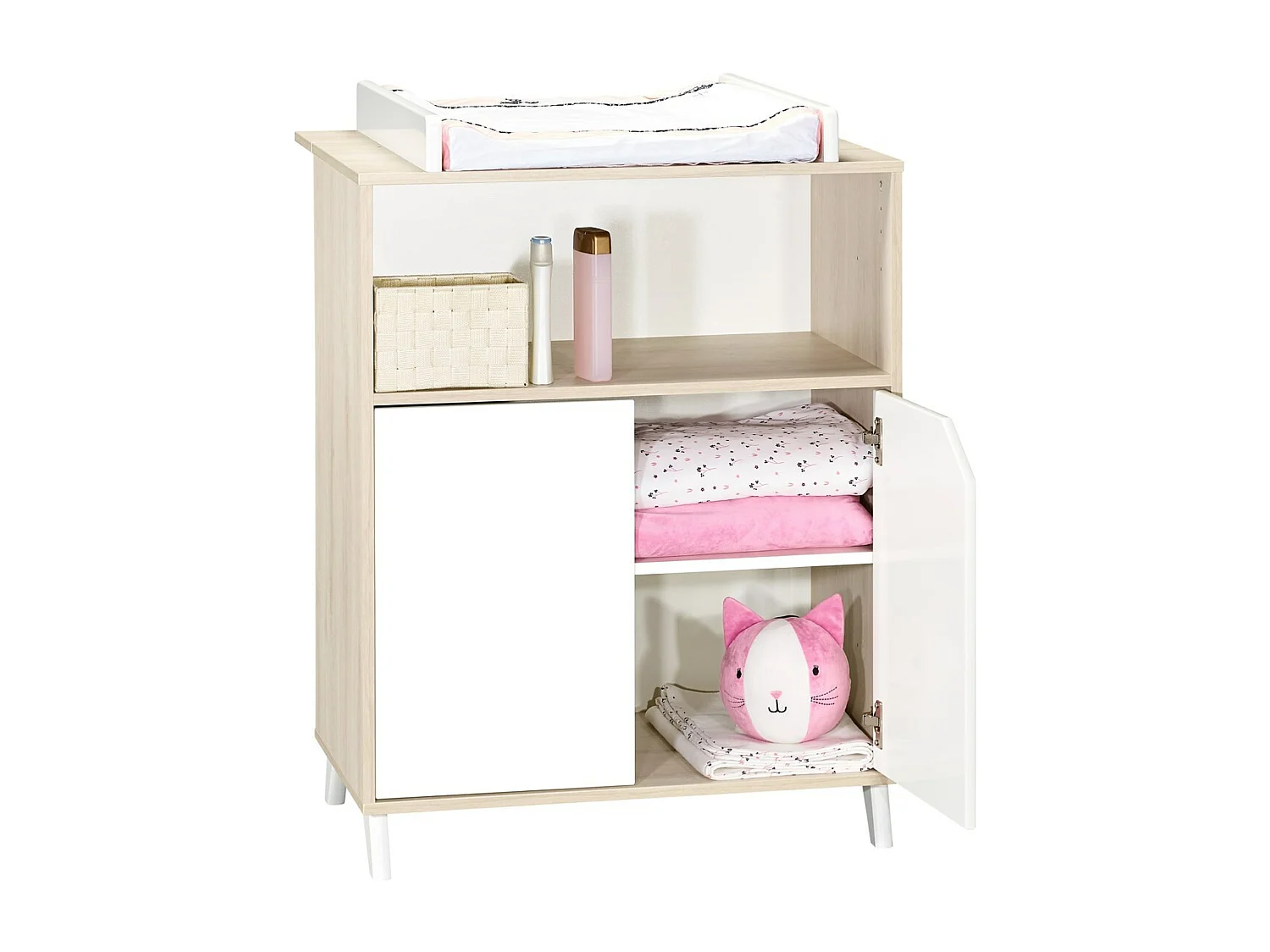 Commode à langer bébé en bois SCANDI - BabyPrice