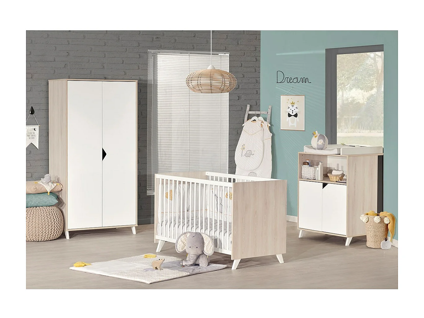 Commode à langer bébé en bois SCANDI - BabyPrice