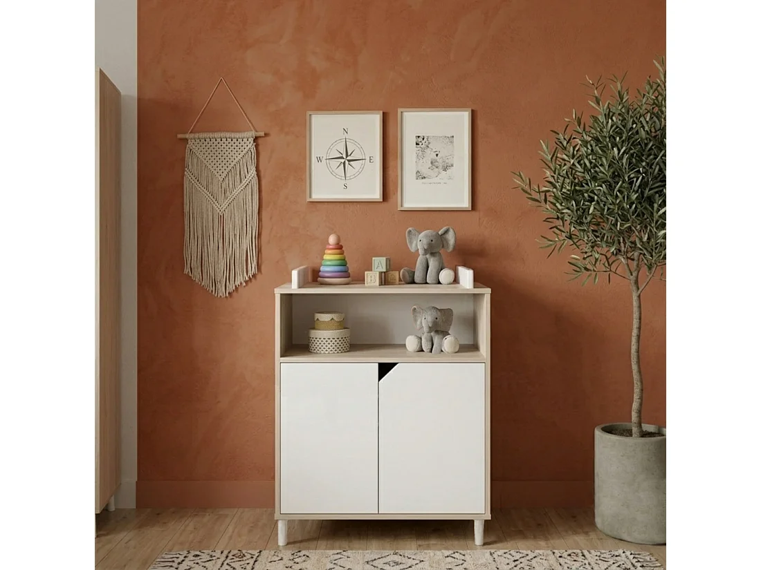 Commode à langer bébé en bois SCANDI - BabyPrice