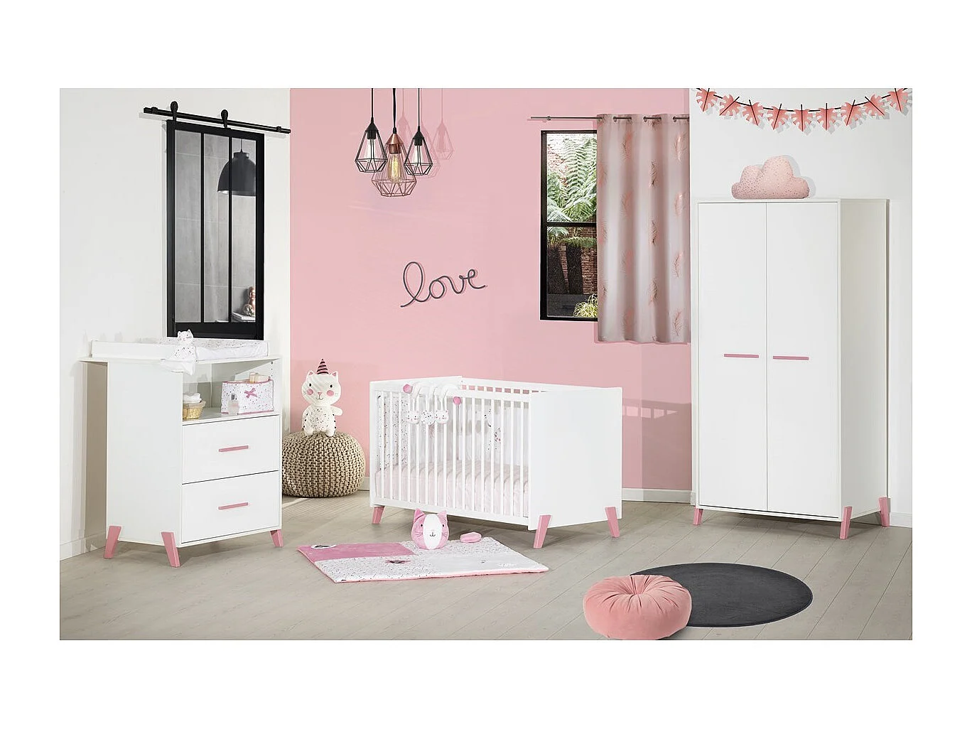 Commode à langer sur pieds en bois blanc JOY - BabyPrice