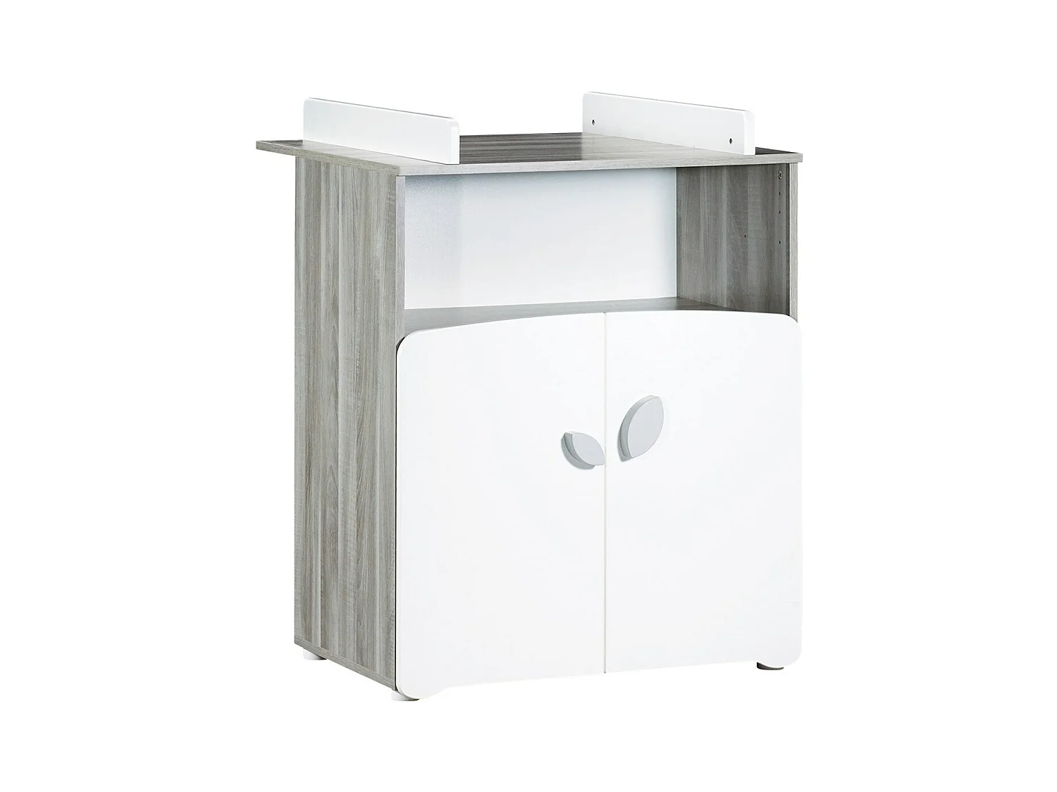 Cassettiera coprifasciatoio a 2 ante in legno grigio 97x76x66cm