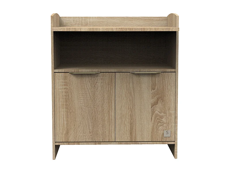 Cambiador de 2 puertas con tiradores y hornacina decorados en roble dorado