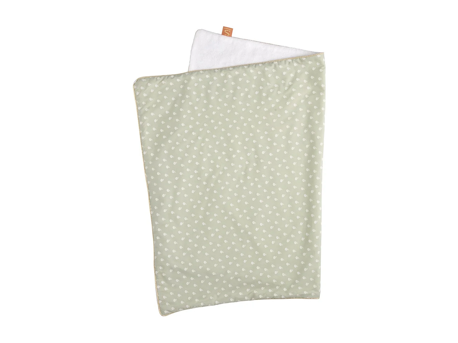 Couverture 75x100 cm en coton Vert tilleul BOTANICA - Sauthon