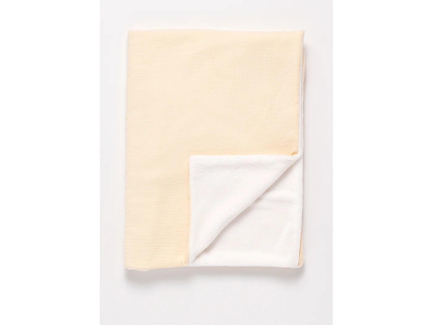 Couverture bébé en gaze de coton et polaire UNI VANILLA - Sauthon