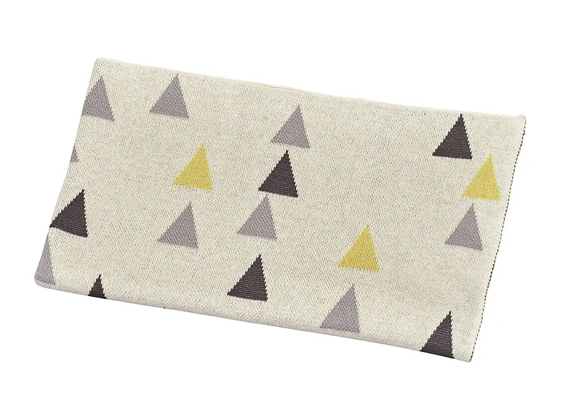 Coperta in maglia di cotone beige