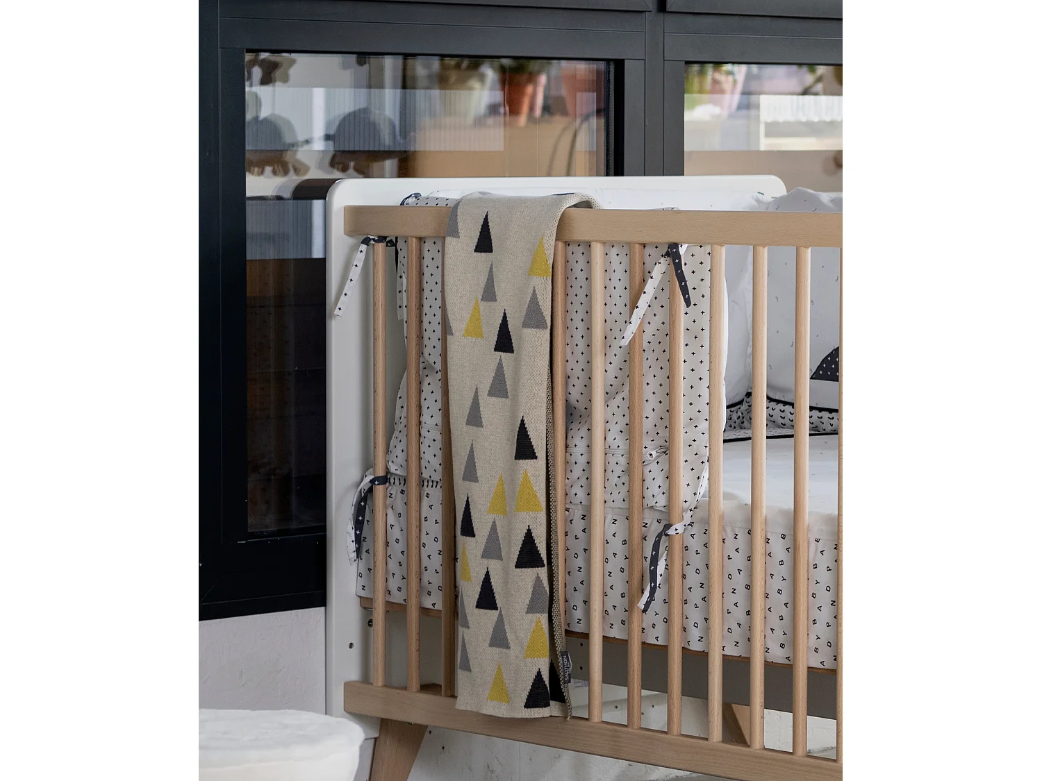 Manta de punto de algodón beige