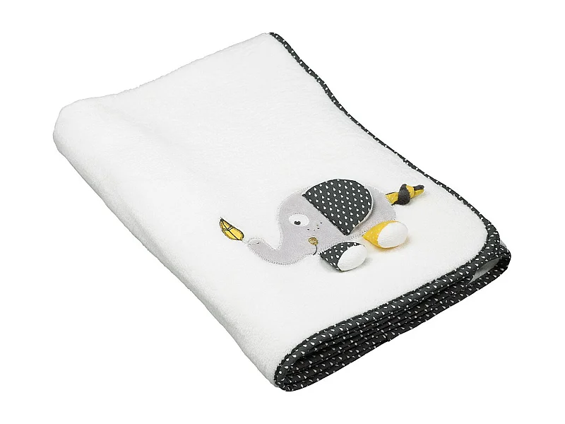 Couverture bébé en velours blanc BABYFAN - Sauthon