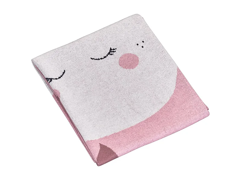 Coperta in maglia di cotone rosa 100x80 cm