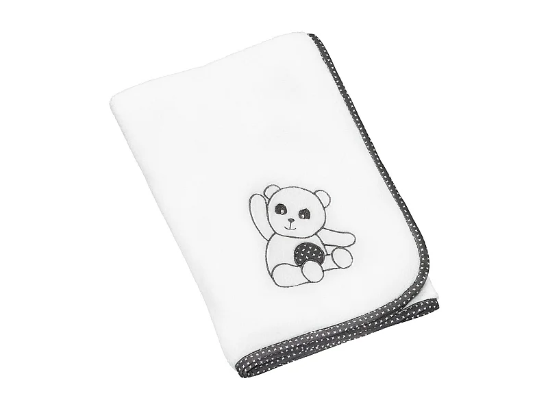 Couverture bébé 75x100cm en polyester blanc CHAO CHAO - Sauthon