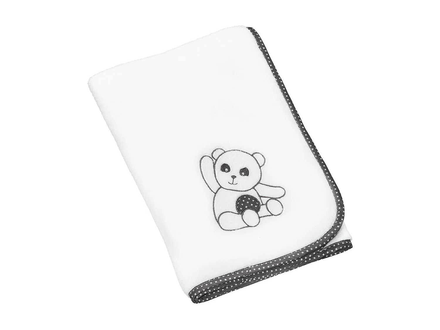 Couverture bébé 75x100cm en polyester blanc CHAO CHAO - Sauthon