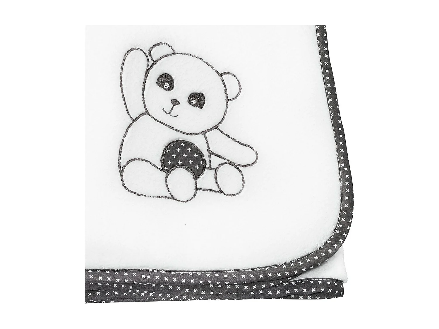 Couverture bébé 75x100cm en polyester blanc CHAO CHAO - Sauthon