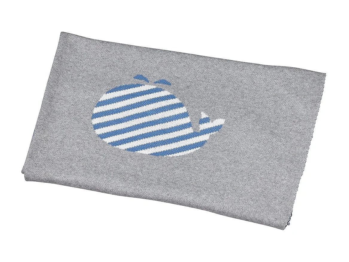 Coperta in maglia di cotone grigio