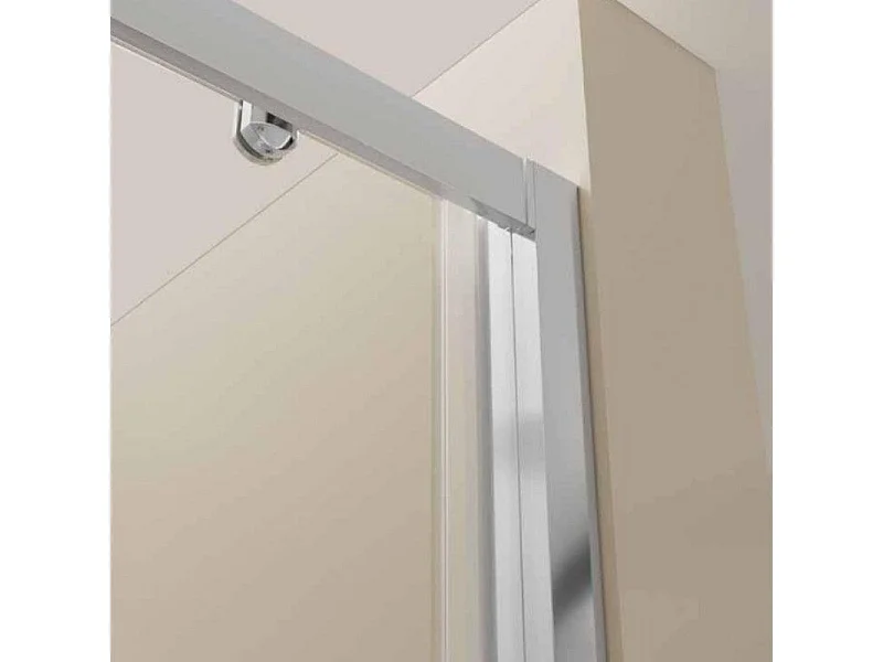 Mampara De Ducha Angular Cromo F2 - Anti - Cal 1 Fija + 1 Corredera + Lateral Fijo - 75x170cm