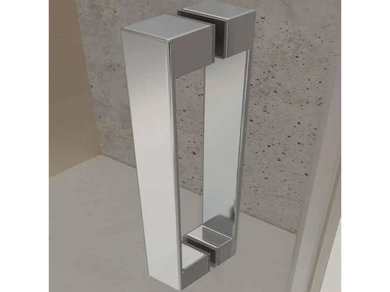 Mampara De Ducha Angular Negro F2 - Anti - Cal 1 Fija + 1 Corredera + Lateral Fijo - 80x150cm