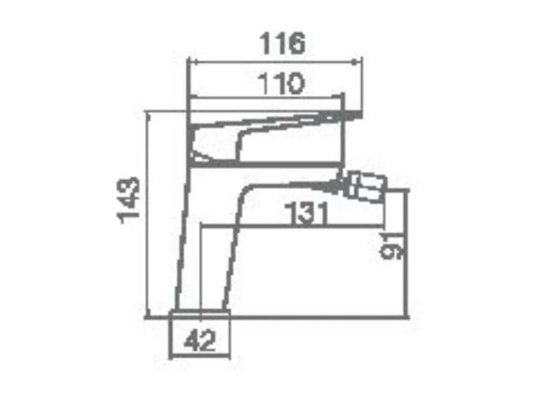 Monomando De Bidé Cromado Serie Art