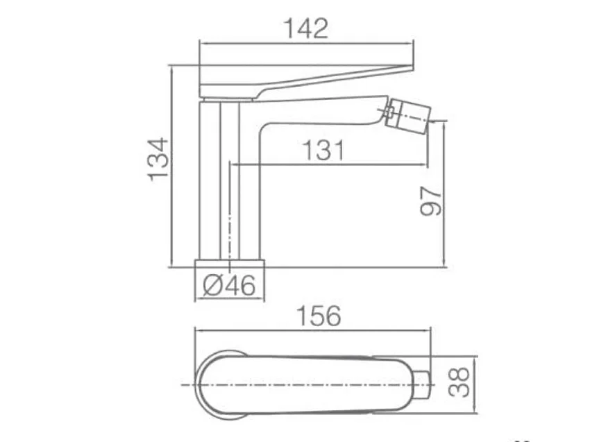 Monomando De Bidé Cromo Serie Dinamarca